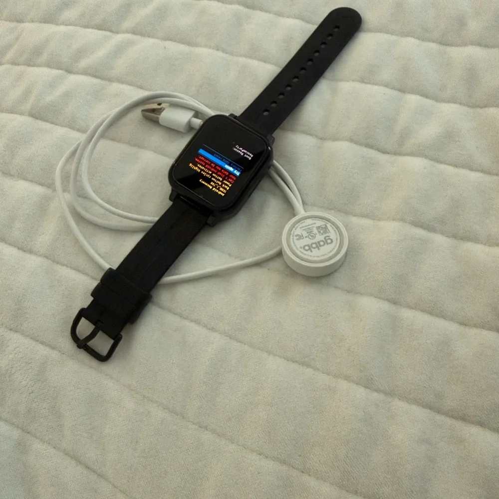Black GABB Smartwatch with Charging Cable